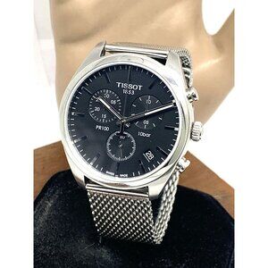 Tissot Men's Watch PR100 Swiss Quartz 41mm Chronograph Black Dial T101417110510